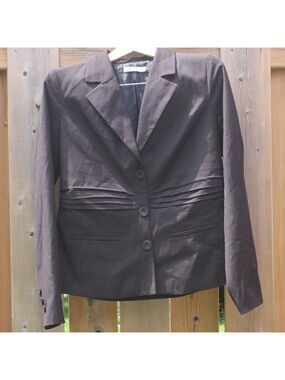Ricki's Brown Checkered Stripe Blazer Size 10